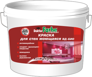 Краска ВД-БИО для стен моющаяся 14кг DOKTOR FARBE