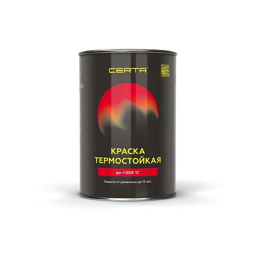 Эмаль 0,8кг черная термостойкая (1200С) Церта Эмаль 0,8кг черная термостойкая (1200С) Церта