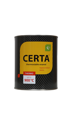 Эмаль 0,8кг черная п/глянец термостойкая (800С) Церта