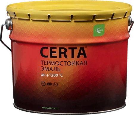 Эмаль 10кг чёрная п/глянц.термостойкая (800С)Церта