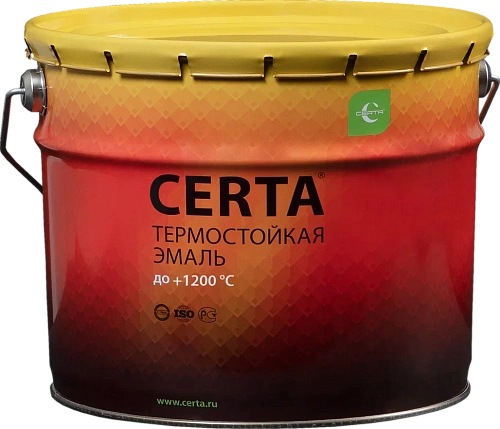 Эмаль 10кг жёлтая термостойкая (400С)Церта Эмаль 10кг жёлтая термостойкая (400С)Церта